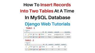 Django Insert Data Records Into Two Tables Simultaneously In MySQL