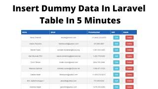 How to Insert Dummy Data In Laravel Table