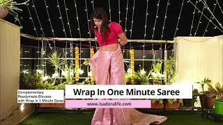 Ready to wear pleated draped one minute saree with readymade blouse free isadora life