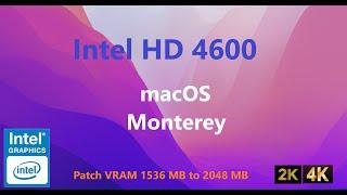 How to patch VRAM Intel HD 4600 macOS Monterey OpenCore