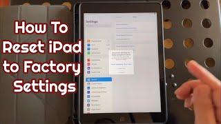 How to Reset iPad to factory setting - Good if you’re selling or getting a new one - set up account