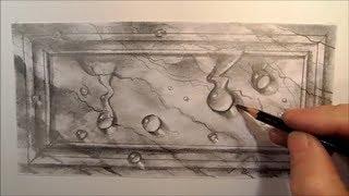 Drawing Water drops on marble, Time Lapse