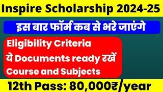 inspire scholarship form kab se bhare jaynge 2024|inspire scholarship 2024 new update