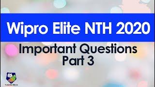 Important questions for Wipro NTH 2020 exam Part 3 !