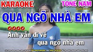 Qua Ngõ Nhà Em Karaoke Nhạc Sống Tone Nam ( C#m ) - Bến Đợi Karaoke