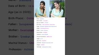 Beautiful Actress Sree Leela Biography #shorts #shortvideo #youtubeshorts