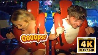 Special For You!! Nice Bounce Girl On Slingshot ride  Part 124 #slingshotchallenge #amusementpark