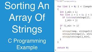 Sorting An Array Of Strings | C Programming Example