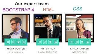 Our team section with bootstrap 4 , HTML and CSS | Web design tutorial