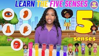 The Five Senses For Kids| Learning with Ms Houston | Kid Songs + Nursery Rhymes