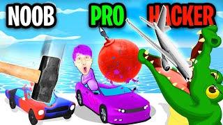 NOOB vs PRO vs HACKER In CRASH MASTER 3D!? (SECRET PLANE UNLOCKED!)