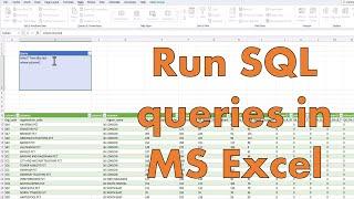 Run SQL queries in MS Excel