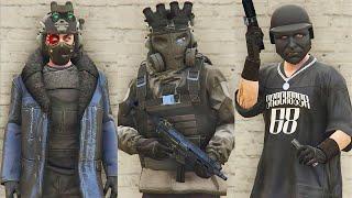 GTA V - 5 Easy Tryhard Outfits Tutorial #191 (Black Outfits 2024)