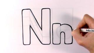 How to Draw a Cartoon Letter N and n