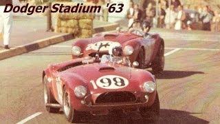 Dave MacDonald & Ken Miles run 1-2 in Shelby Cobras at Dodger Stadium 3/63