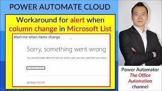 Microsoft SharePoint List - Workaround for alert when column changed