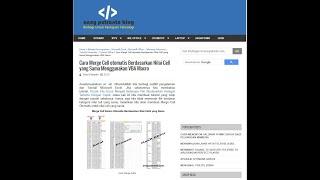 Tutorial Excel - Merge Cell Otomatis Berdasar Nilai Cell yang Sama -(onnyputranto.com)