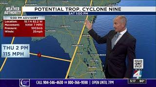 Increasing chances for Tropical Impacts on Thursday