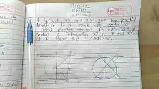 In Fig.10.13, XY and X'Y' are two parallel tangents to a circle with center 'O' and another tangent