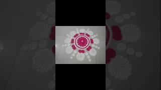 Attractive pink and white rangoli design #shorts #ytshorts #rangoli #youtubeshorts