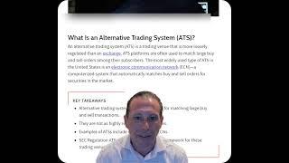 ATS - Alternative Trading System