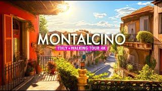 The medieval Tuscan village in Italy 4k  Walking tour 4K50fps - Montalcino