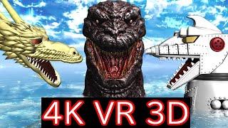 【MMD VR180】Godzilla ＆ MechaGodzilla ＆ King Ghidorah（ゴジラ＆メカゴジラ＆キングギドラ）