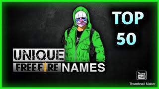 #FreeFire Top 50 Unique ff name ideas || Rare names for ff