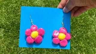 How to make easy  clay flower earrings