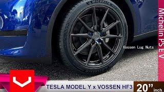 ⭕️TESLA MODEL-Y ⭕️VOSSEN HF3 20”⭕️Michelin PS EV ⭕️VOSSEN Lug Nuts