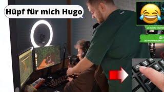 Trymacs sieht das, als er Lets Hugo zum ersten Mal trifft und ist sprachlos