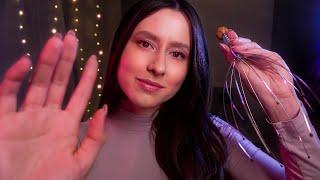 ASMR to relax and fall asleep  scalp massage, camera brushing, jellyfish, personal attention +