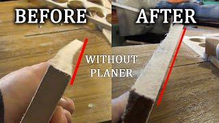 How to flatten a board without a planer - A new different method for straightening boards
