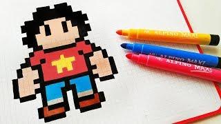 Handmade Pixel Art - How To Draw Steven Universe #pixelart