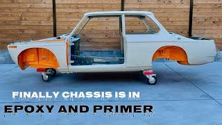 BMW 2002 Chassis finally in its epoxy and primer !