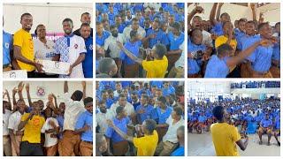 Kwadwo Nkansah Lilwin went to Presec Legon to congratulate the boys for winning the NSMQ with DPS