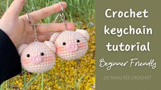 [ENG CC] How to Crochet Pig Keychain l Beginner-Friendly Amigurumi Tutorial l Monua DIY