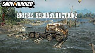 Deconstructing A Bridge? Where And Why? New Snowrunner Phase 7 Burning Mill Tennessee USA DLC