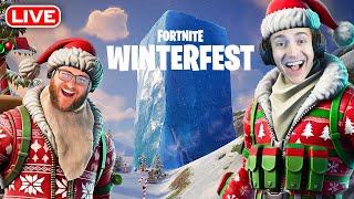  Ninja Plays Fortnite WinterFest Update with Family - Live