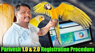 Parivesh 1.0 & 2.0 Registration Procedure। Exotic Bird Macaw , Cockatoo , Grey parrot। #birds