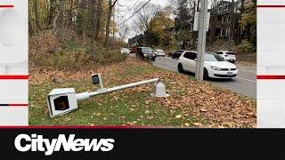 Vandals chop down Toronto's most infamous speed camera