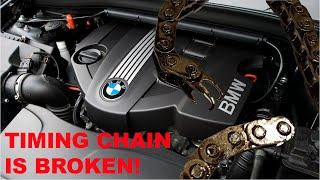 Broken Timing Chain N47 BMW E91. Engine Repair.