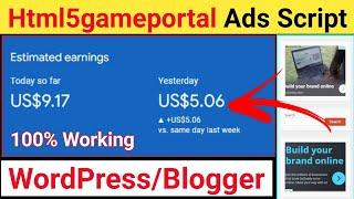 Html5gameportal.com ads Script 100% Working | Html5gameportal High CPC Script For WordPress/Blogger