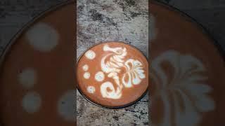 Art Coffee Latte Seahorses  #coffee #latteart #coffeelatteart #seahorses #latte