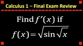 Derivative of Square Root (sin (Square Root x))  General Calc 1 Review