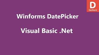 Visual Basic .Net DateTimePicker Control