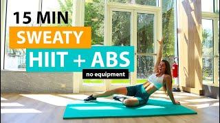 15 MIN HIIT + ABS WORKOUT // FAT BURNING & sweaty edition | Ksenia Prix