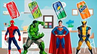 Cola, Fanta, Sprite, Mountain Dew | Wrong Heads Top Superheroes | Wrong Superheroes Puzzle