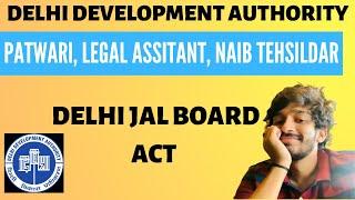 DDA JAL BOARD ACT| DDA Naib Tehsildar,LEGAL Assistant  2023|Patwari Delhi GK|#dda @vinaykaksha