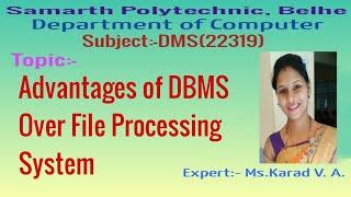 1.2.3. Advantages of DBMS over file Processing System